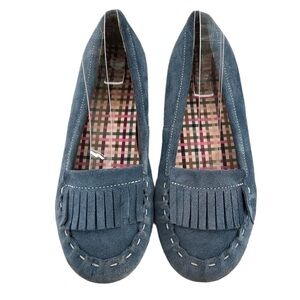 Blue Suede Women's Loafers